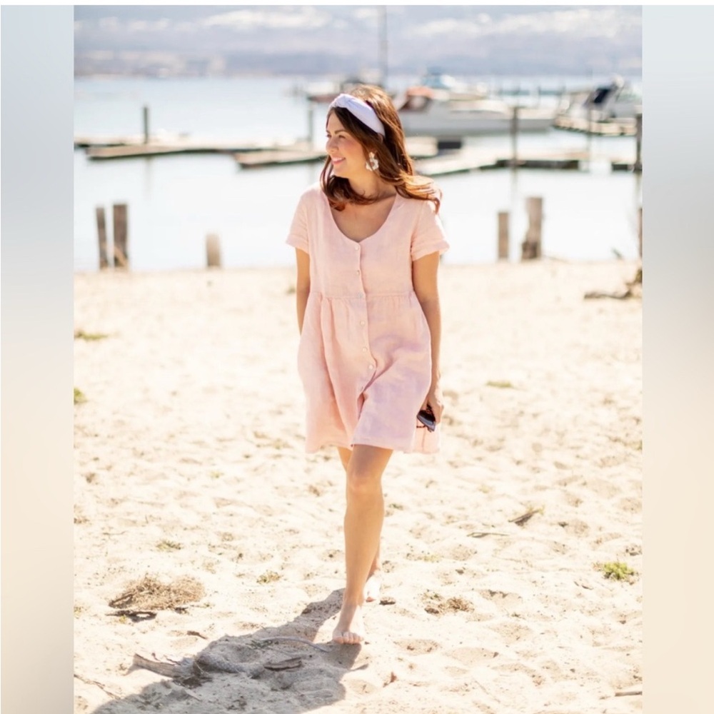 Jillian Harris x Priv pink linen dress